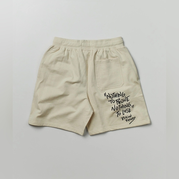 Reason Brand Walter Khaki Cream Graphic and Quote Shorts Size XXL NWT BS-2927 - Picture 2 of 7